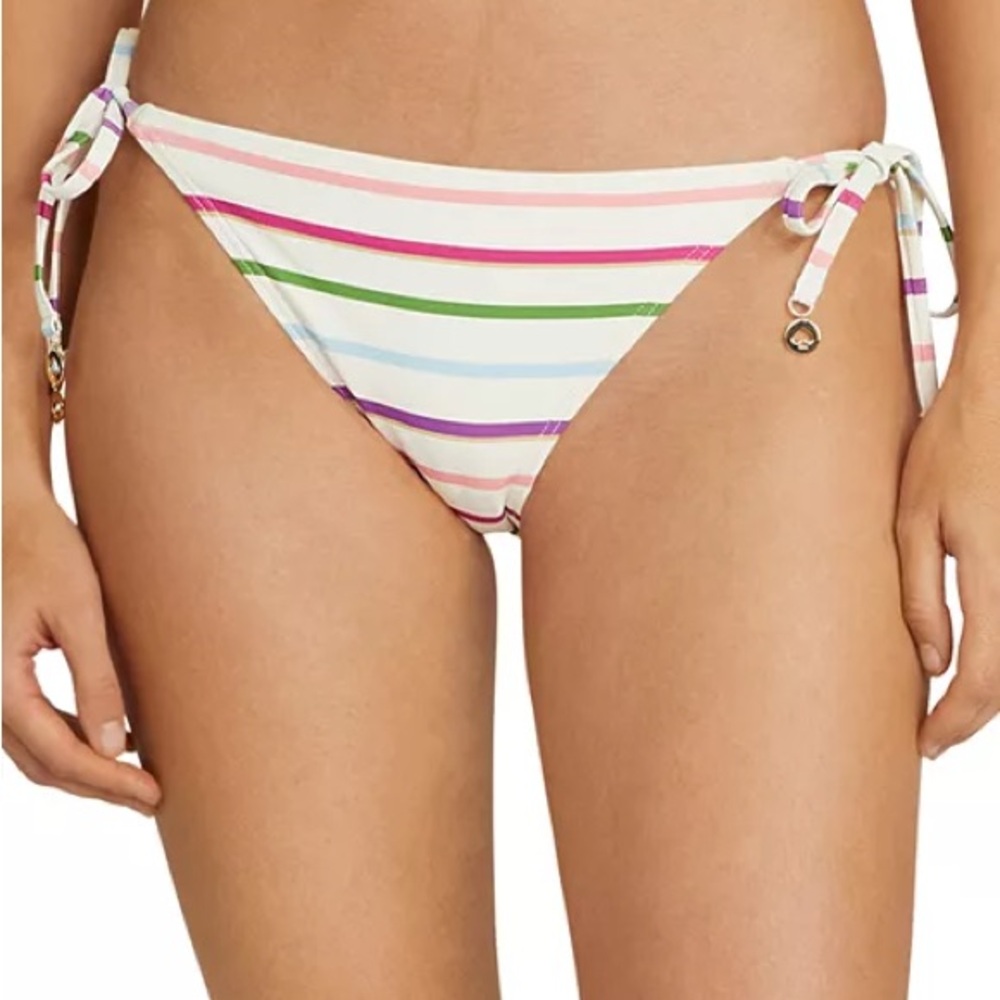 NWT- Kate Spade New York- Striped Side Tie Bikini Bottom